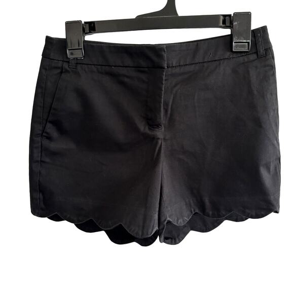 Dalia Pants - Dalia Collection Size 2 Modern Fit Black Scalloped Hem Shorts Audrey Hepburn